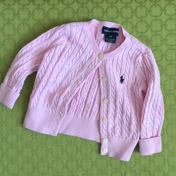 Polo Ralph Lauren Other - Polo baby pink cardigan 9 mos